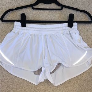 White Lululemon Hotty Hot Shorts